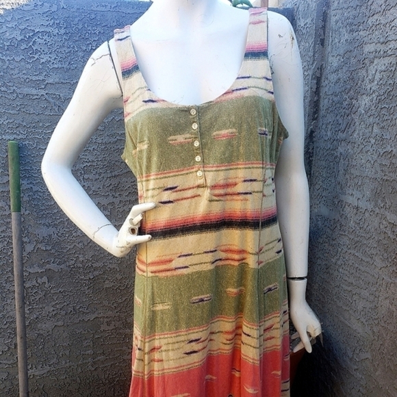 LRL Lauren Ralph Lauren Tank Maxidress Boho Aztec - Picture 3 of 7